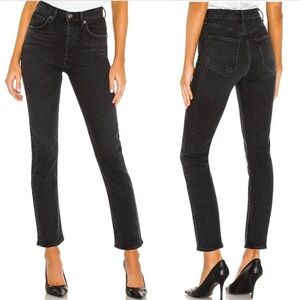 AGOLDE Nico High Rise Slim Jeans in Compilation (Black)